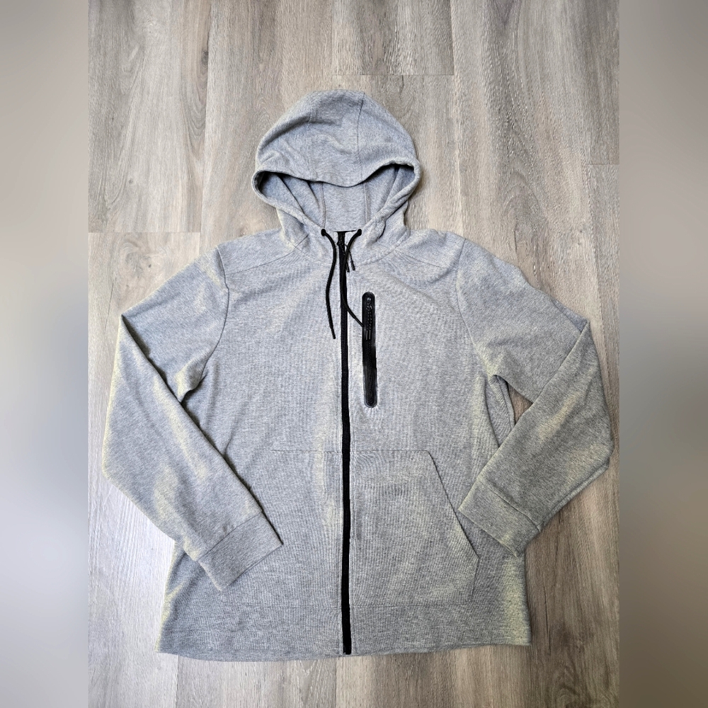 Gray Hooded Zip-Up Jacket Brand New No Tags Size Medium